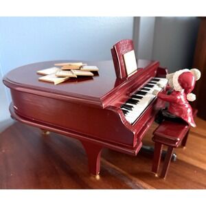 Vintage Mr. Christmas Magical Musical Maestro Mouse w Baby Grand Piano Animated